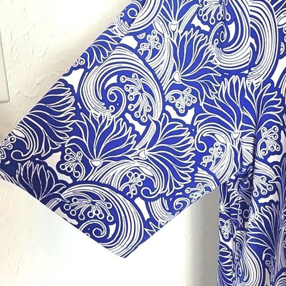 Chico's Blue & White Print Jersey Top, Size 3, XL/16 - Picture 3 of 9